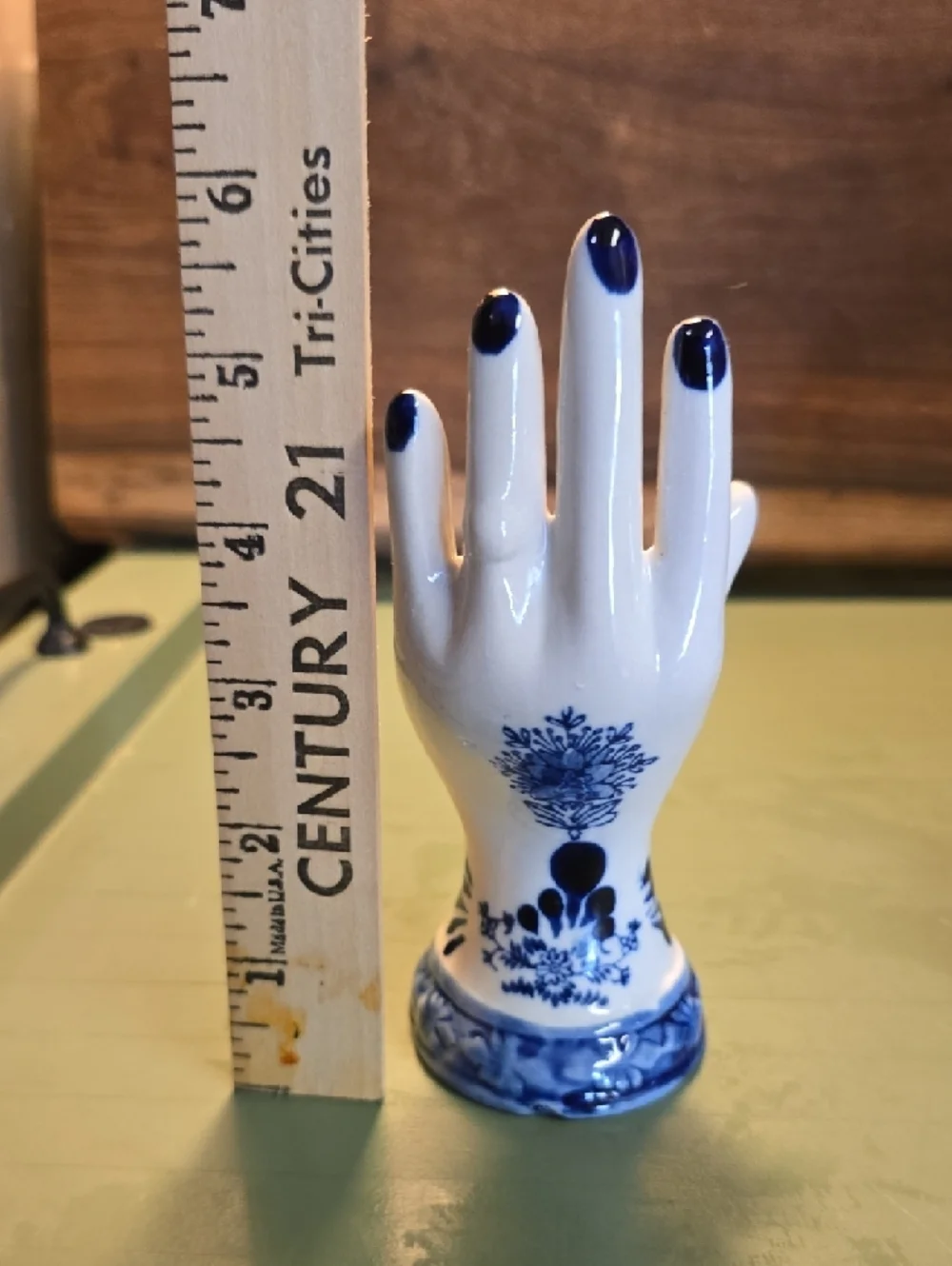 Vintage Porcelain Hand Vase/ring Holder Delft Blue - Picture 5 of 7
